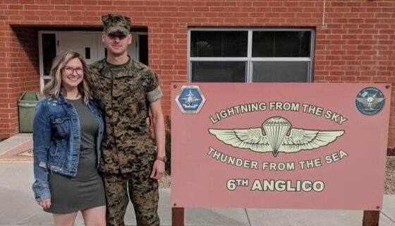 Savana Dempich with U.S. Marine husband,